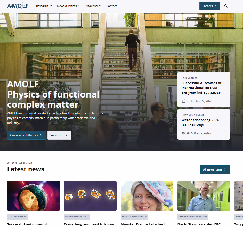 Homepage new website AMOLF